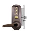 Kaba Mortise Combination Lever Lock, No Deadbolt, Sargent LFIC Prep, Less Core, Dark Bronze w Brass KABA-5066RWL-744-41